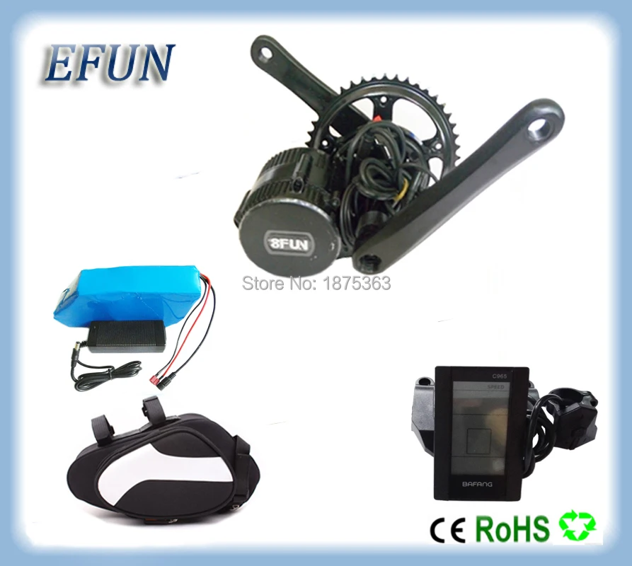 

Saddle bag 36V 12.8Ah Lithium-ion battery bafang mid motor battery pack with Bafang BBS01 36V 250W motor kits free shipping