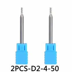 Вольфрам Сталь конец Дробилки 2 шт./лот d2-4-50 3-Флейта плоский голову фрезерные Резаки для SIM-карт конец карбида Дробилки HRC45 подходит для