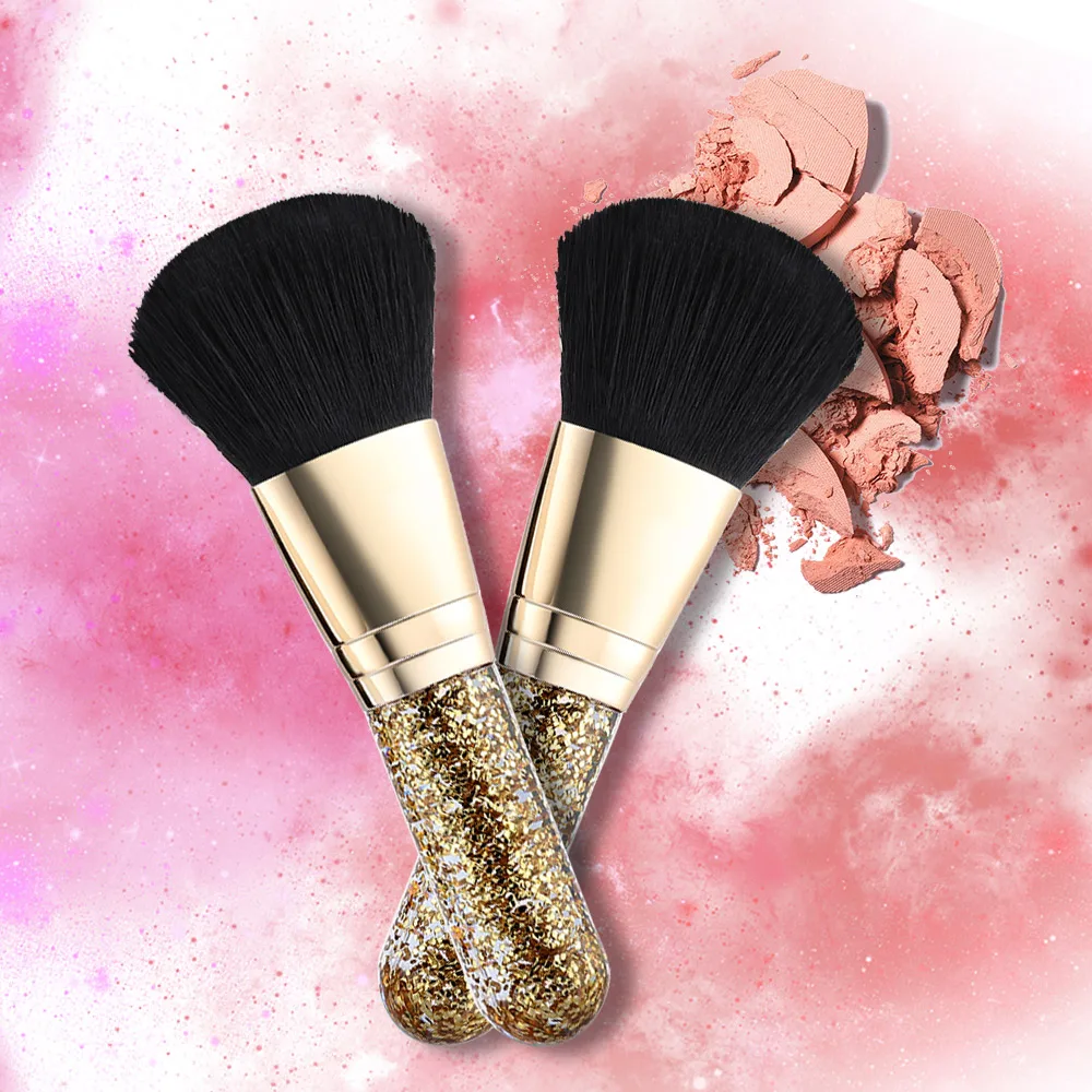 

1Pcs Fashion Large powder paint brush Makeup Blush Face Powder Foundation Cosmetic Brush Cosmetics Golden powder handle Blush