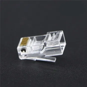 

Crystal 8Pin RJ45 Modular Plug Rj-45 Network Cable Connector Adapter for Cat5 Cat5e Cat6 Rj45 Ethernet Cable Plugs Heads