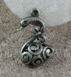 

50pcs/lot Zinc alloy Antique Bronze Plated Charms Pendants Fit Jewelry Necklace Findings Making 29*13MM swan Shape JJA2988