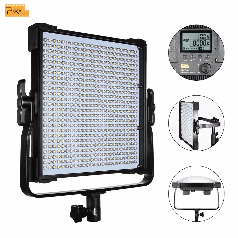 

Pixel P45C LED Video Light Adjustable Color Temperature 3000K-8000K LCD Display for Canon Nikon Sony DSLR Camera DV Camcorder