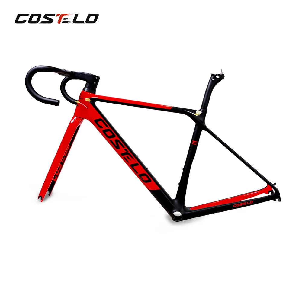 Clearance Costelo Rio 3.0 carbon fibre road bike frame fork clamp seatpost Carbon Road bicycle Frame 880g with integrated handlebar 6