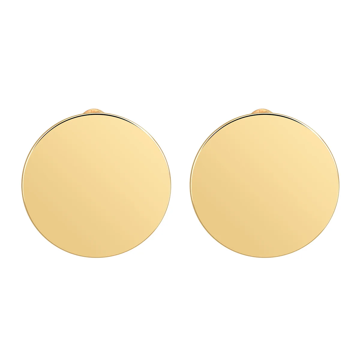 1Pair High Quality Gold Metal Circle Stud Earrings Minimalist Geometric Round Ear Stud Fashion  Jewelry Gift For Women