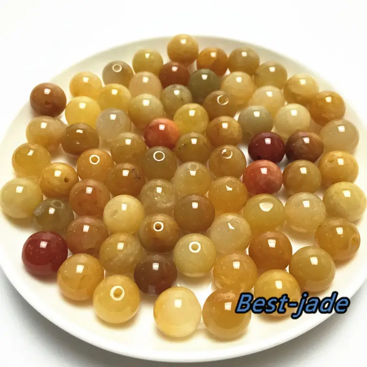 Плоский круглый бисер Huanglong Jade Jadeite (ОПТ) браслеты 1 шт.|pulseras bracelets|pulseras depulsera jade |