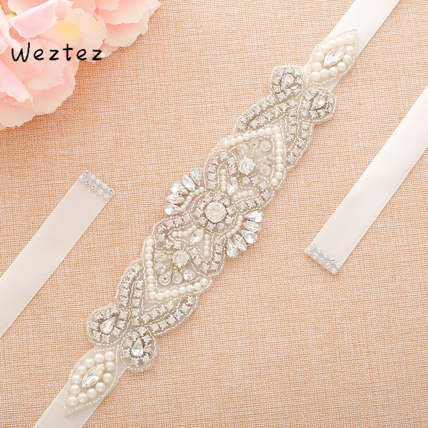 

Rhinestones Bridal Sash Diamond Wedding Belt Crystal Bridal Belt For Wedding Dress Accessories SD118S