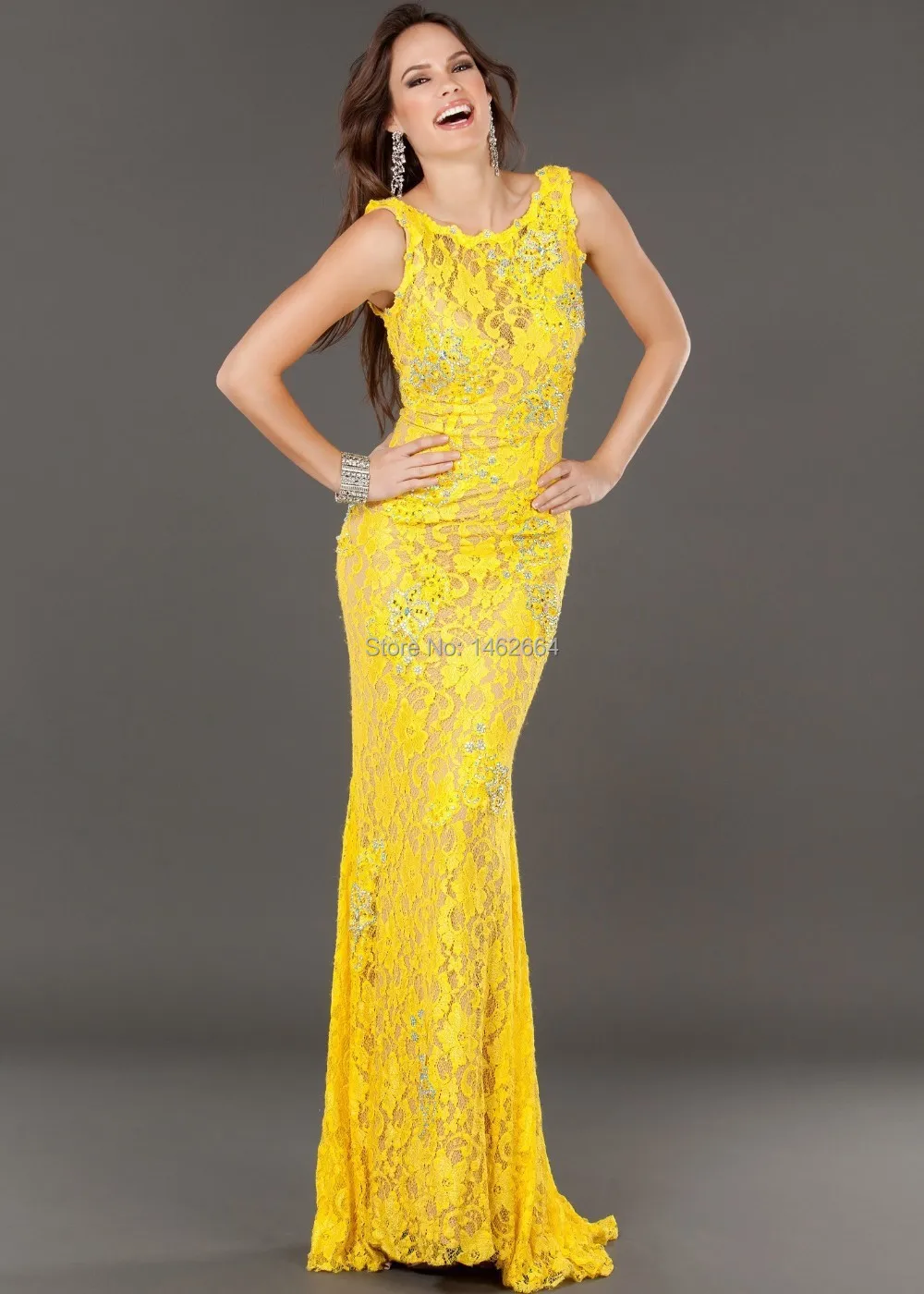 Prom Dress Yellow and Brown