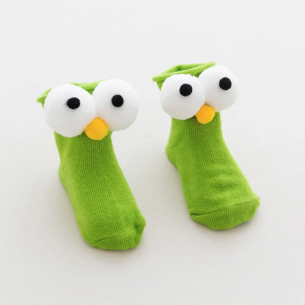 1 пара хлопковых носков с длинными глазами для маленьких мальчиков и девочек, малышей, детей - Цвет: Green