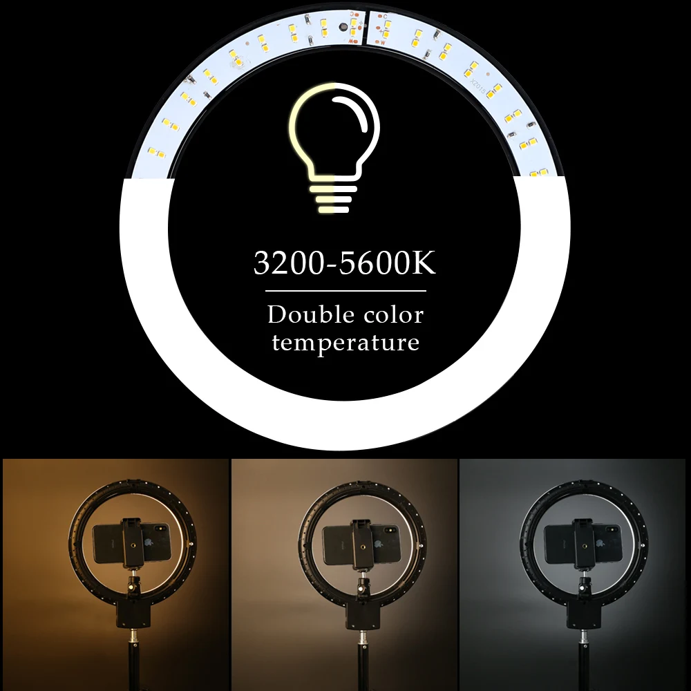 9 인치 사진 스튜디오 조명 80 개 LED 전구 링 조명 바이 컬러 3200-5600k 초상화 삼각대 전화 사용 홀더 USB 케이블