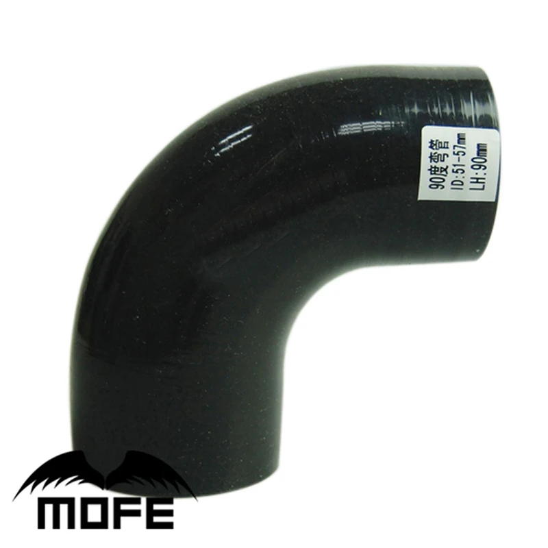 

MOFE 51mm-57mm 3-Ply Silicone 90 Degree Elbow Reducer Hose BLACK