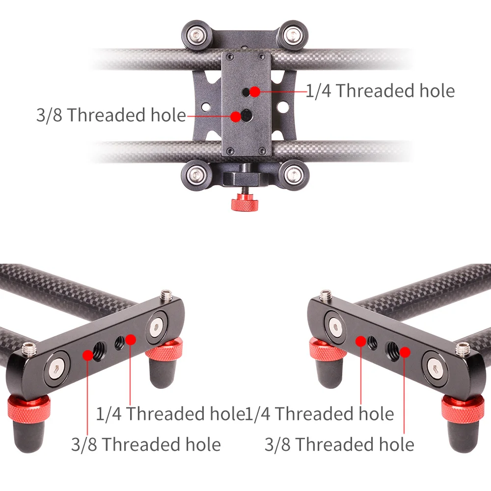 DF DIGITALFOTO 40cm Mini Carbon Fiber Slider Track Dolly Slider Rail System for GoPro 6 XiaoYi Hero Action Camera DSLR iphone X