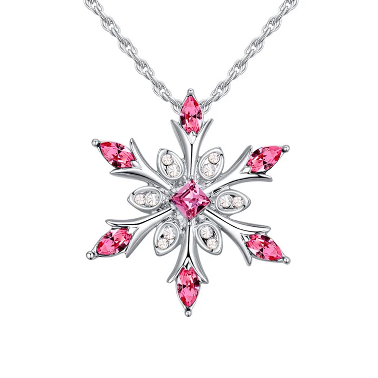 Новая подвеска из снежинки ожерелья Кристаллы от Swarovski Collier Femme ювелирные изделия для женщин цепочка без никеля Bijoux подарки - Окраска металла: 2