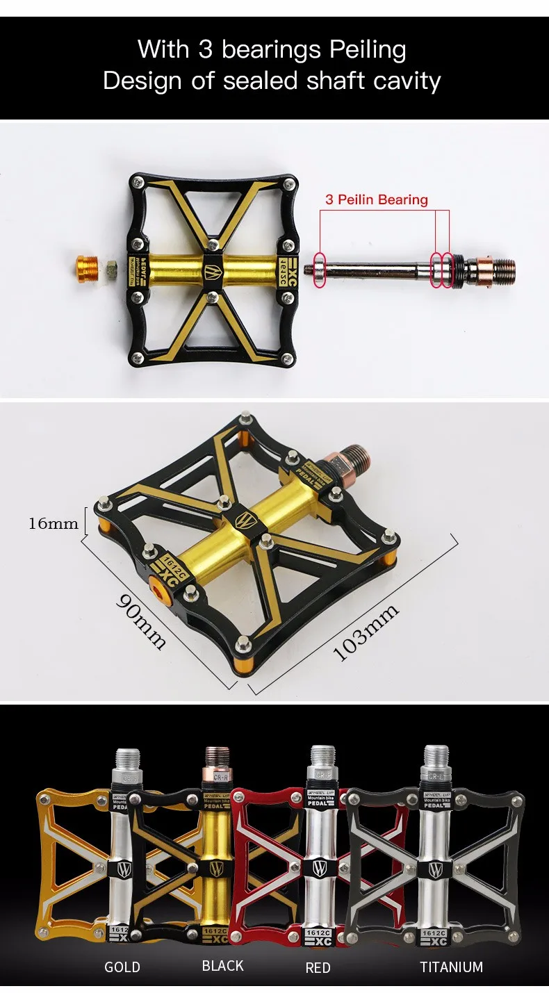 Колеса до 3 подшипников алюминиевые велосипедные Педали ЧПУ bmx дорога mtb Горный Цикл педали запчасти для велосипеда Высокое качество Титан новое поступление