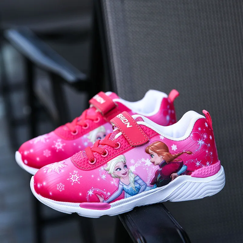 Cheap Hot Spring New Children Shoes Girls Sneakers Elsa Anna Princess Kids Shoes Fashion Casual Sport Running Leather Shoes for girls