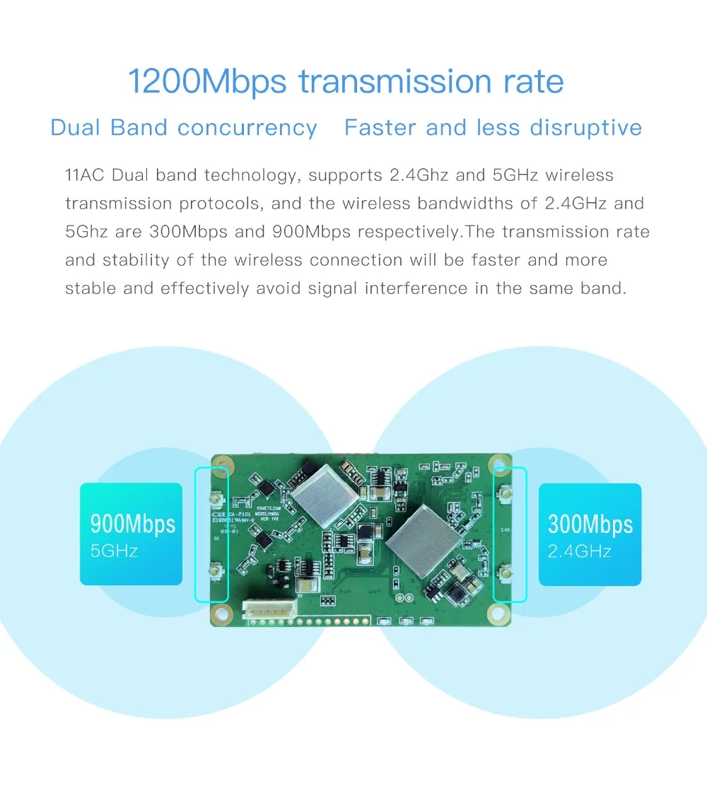 VONETS VM5G 1200M dual-band wifi module for elevator monitoring drone equipment HD video transmission wireless to wired network