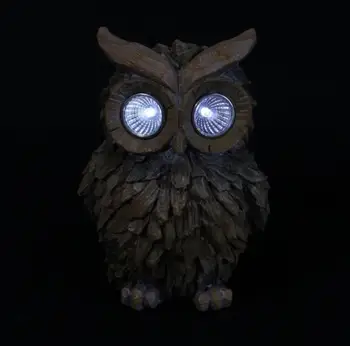 

50% off,High16cm small European style garden owl ornaments Garden night light LED lights Solar lights