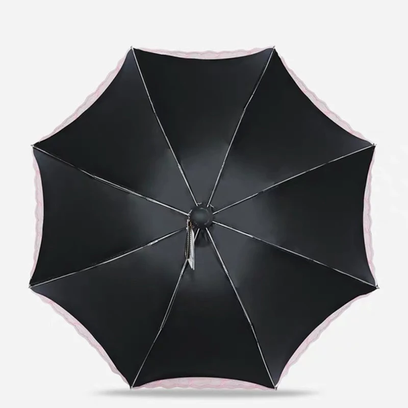 Compact Lace Parasol Folding Travel Sun Umbrella UV Protection Black Coating Fashion Women Princess Sun Rain Umbrella Female
