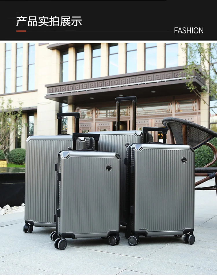 Travel Luggage Trolley Alloy Business Rolling Airplane Luggage Explosion Proof Zipper Suitcase Spinner Wheels Trunk (11)