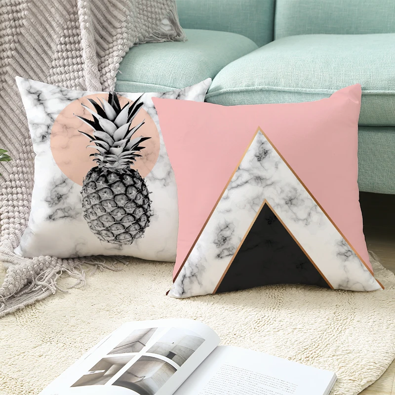 

Fuwatacchi Geometric Cushion Cover Patchwork Plaid Arrow Painted Pillowcase For Sofa Car Home Decorative New 2019 Pillows Cover