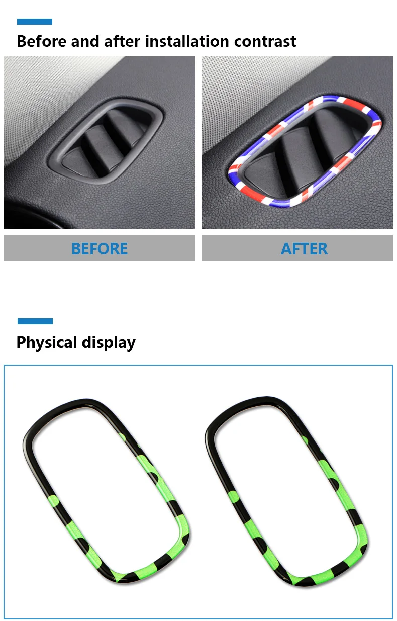 3D Car Dashboard Air Outlet Vent Frame Trim Stickers Decoration for Mini Cooper Countryman F60 Accessories Car Styling (3)
