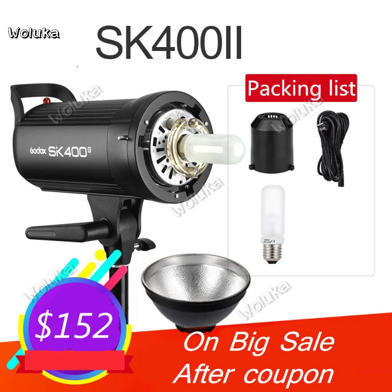 

Godox SK400 II 400Ws GN65 Built-in Godox 2.4G Wireless X System Studio Professional Flash for Offers Shooting CD50 T03Y