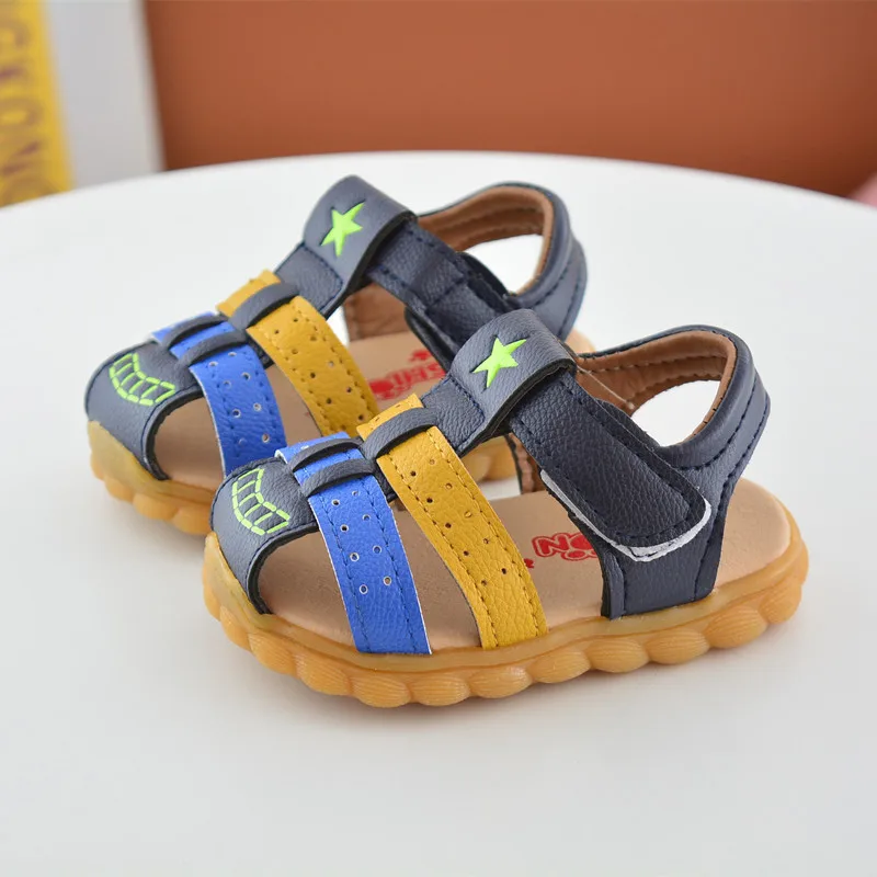 Sapatos para Meninos Verão das Crianças da Criança Sandálias de Praia Sapatos de Bebê Caminhantes para Meninos Sandálias Novo Primeiros Sapatos Gratuitos Grátis 2020 pu 16 Cheap Sandálias e tamancos