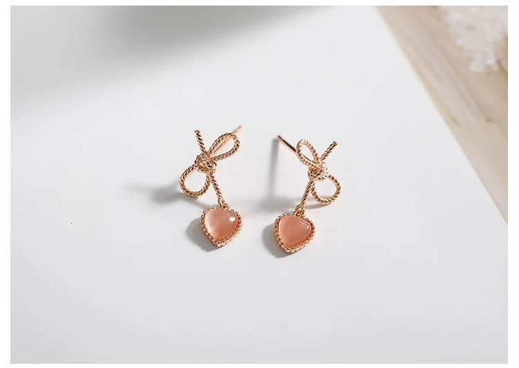 rose gold heart-shaped cat eye silver drop earrings 04_01
