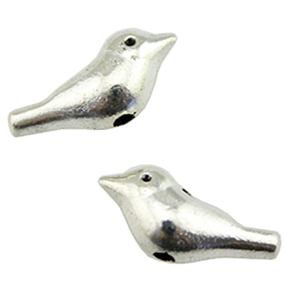 

10pcs Bird Charms Beads Fits Diy Bracelets Accessories Bird Charms For Jewelry Making Bird Small Hole Beads Charms 15x6x5mm