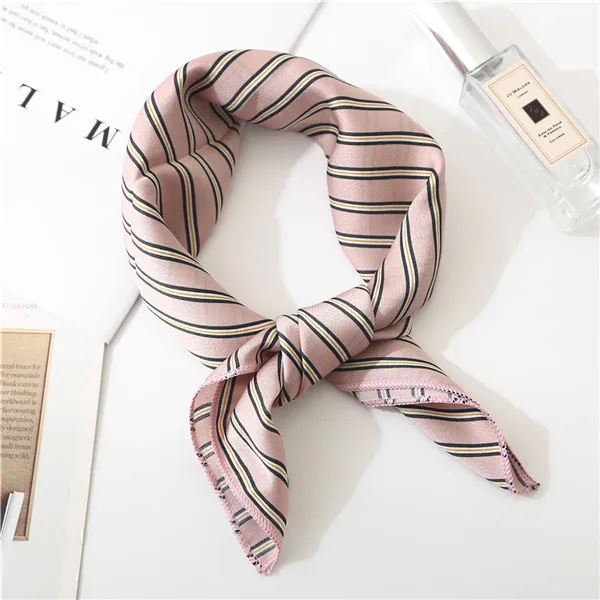Новинка, женский шарф на весну и лето, шелковый шарф маленького размера, квадратный шейный платок для офиса, женские шарфы, весенние шали, 50*50 см - Цвет: FJ165 pink