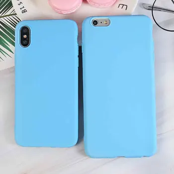 

Luxury Sky Blue Soft Silicone Phone Case For iPhone X XR XS Max 5 5S SE 6 6S 7 8 Plus 11 Pro Max 2019 6.5In Cover Coque Fundas