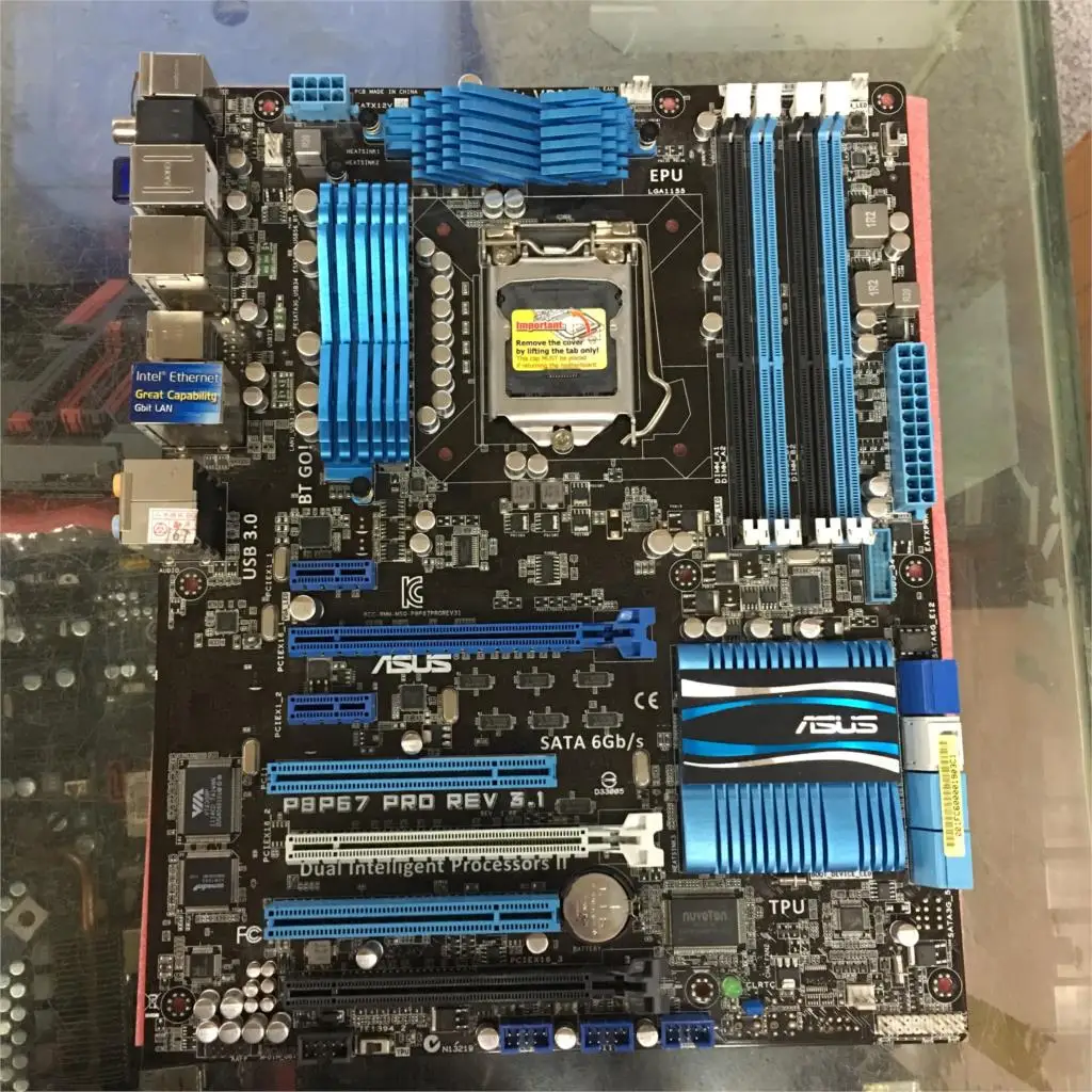 

ASUS used original motherboard P8P67 PRO REV3.1 LGA 1155 DDR3 boards 32GB USB3.0 SATAIII P67 80%new