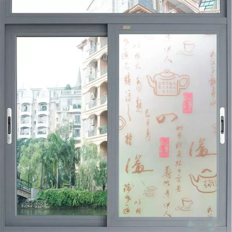 Art teapot tea Window sticker glass Film Home Decor bathroom Tea room kitchen Self-adhesive Window Glass Sticker 45/60/90*200cm Art teapot tea Window sticker glass Film Home Decor bathroom Tea room kitchen Self-adhesive Window Glass Sticker 45/60/90*200cm