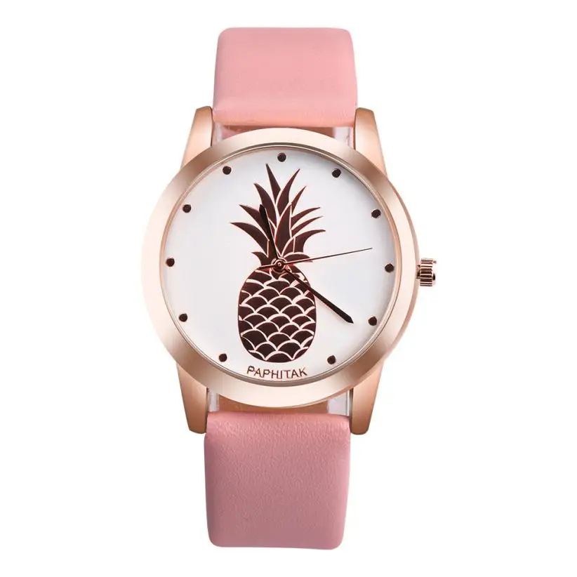 

Hot! Fashion Womens Pineapple Faux Leather Analog Quartz Elegant and beautiful Watch Lady Watch Analog Women Dress Watch 5/