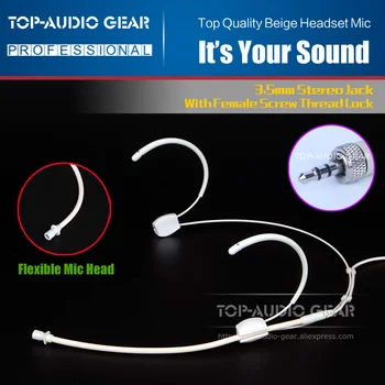 

Beige Flesh Headworn Headset Earhook Mic For SENNHEISER EM SR 2000 2050 EM2050 EM2000 IEM Wireless Microphone System Bodypack