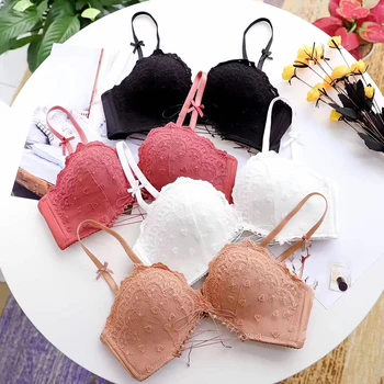 

Lace Bras Briefs Sets for Women belt Bra and panty Set Underwear sexy girls Lingerie Push Up bamboo thicken brassiere Set