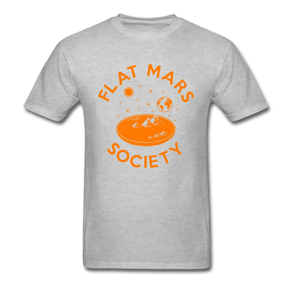 Flat mars society Pure Cotton Top T-shirts for Adult Short Sleeve Crazy Tops Tees Plain Summer Round Neck Tees Normal Flat mars society grey