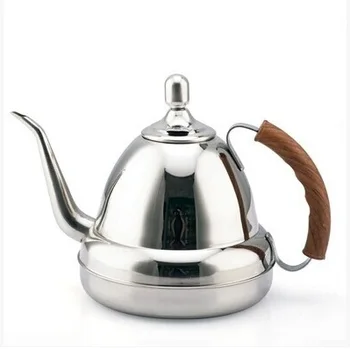 

FeiC 1pcs 1.0L Silver Tea and Coffee Drip Kettle pot stainless steel gooseneck spout Kettle hot water for Barista C3