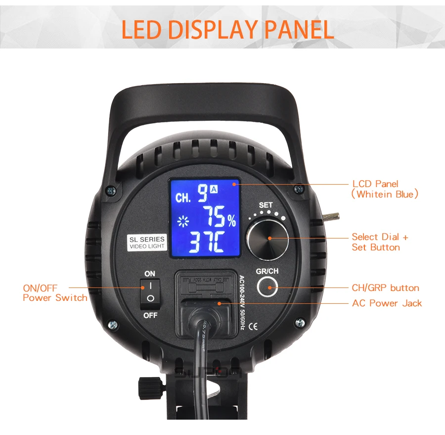 Godox светодиодный светильник для видео SL 60W 5600K белая версия непрерывный Bowens