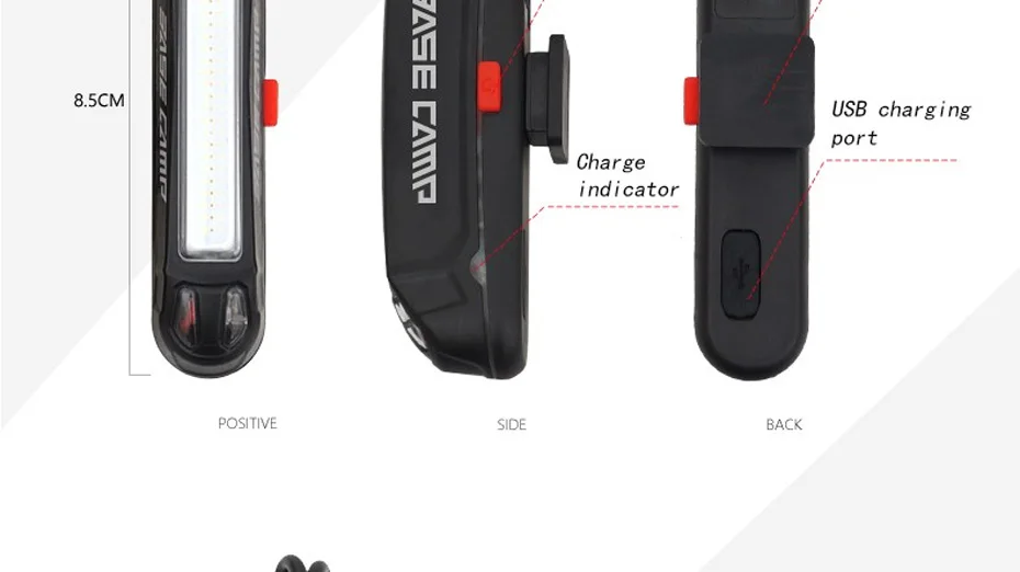 BASECAMP велосипедный светильник USB Перезаряжаемый светодиодный задний светильник водонепроницаемый велосипедный Предупреждение льный светильник для велосипеда задний светильник