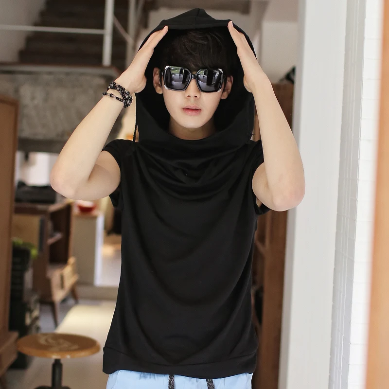 

2019 Summer Neutral Handsome Metrosexual Hoodie Streetwear T Shirt Men Men Tee Shirts Casual Hip Hop T Shirt Men Brand Fashion