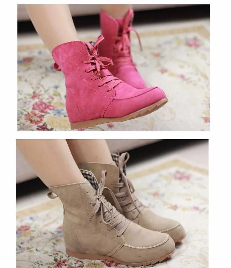 Лидер продаж года; женские ботинки с круглым носком; ботинки на плоской подошве; женские ботинки; однотонная женская повседневная обувь на шнуровке; удобная Осенняя обувь; B118