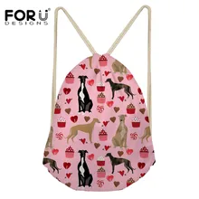FORUDESIGNS, Борзая Собака, животное, узор, шнурок, сумка для путешествий, для женщин, маленький рюкзак для хранения, Kawaii, 3D печать, рождественский подарок, мешочек