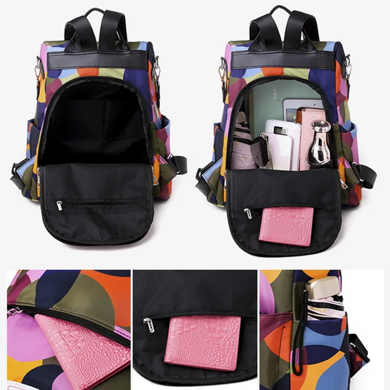 Litthing Водонепроницаемый женский рюкзак Оксфорд Многофункциональный рюкзак повседневный рюкзак с защитой от кражи рюкзак для девочек-подростков школьная сумка