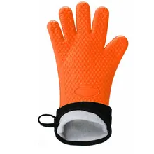 1 шт. силиконовые хлопковые перчатки печи изоляция анти-ожоги перчатки утолщенные кухонные инструменты