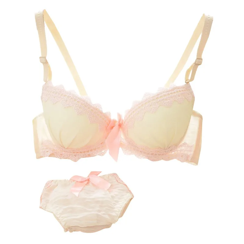 Floral Lace Bra Set Plus Size Women Lingerie Seamless Underwear Sets Underwire Bra Push Up Green Blue Pink Bra and Panty Set