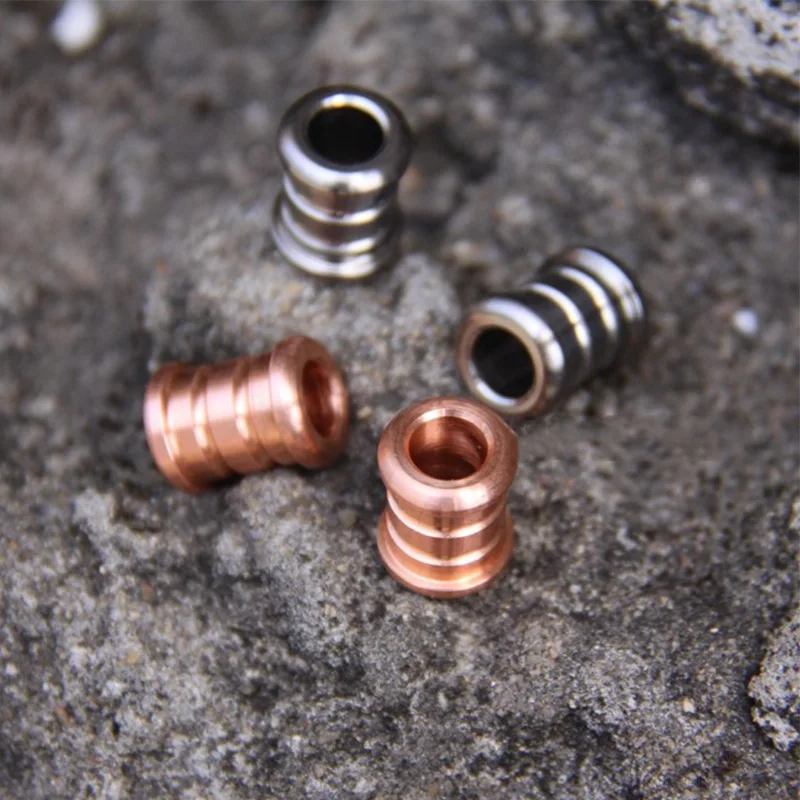 

1PC Titanium Alloy Copper Knife Beads Lanyard Pendant Paracord Umbrella Rope DIY Decorative Accessories EDC Multipurpose Pendant