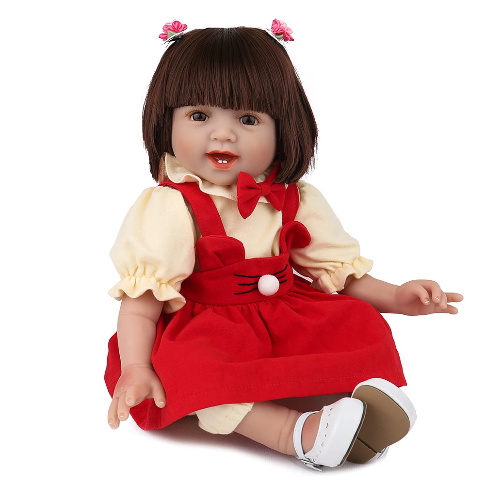 NPKDOLL 22 дюйма Reborn Doll силиконовое тело 55 см красная одежда для девочек милые игрушки