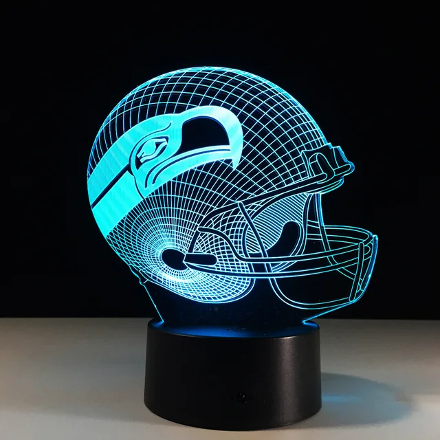 Novelty Nfl Seattle Seahawks Football Helmet Illusion Led Night Novelty Nfl Seattle Seahawks Football Helmet Illusion Led Night Light Colorful Touch Desk Lamp For