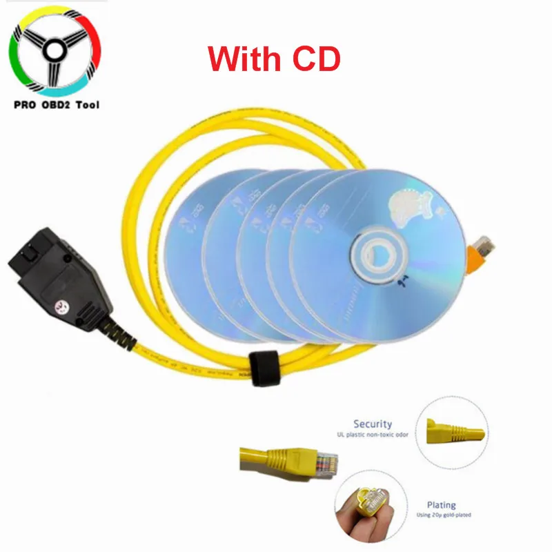 high quality auto inspection equipment Quality ENET cable for BMW F-series ICOM OBD2 Coding Diagnostic Cable Ethernet to Data OBDII Coding Hidden Data Tool small car inspection equipment Code Readers & Scanning Tools