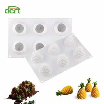 

6 Holes Pineapple Pinecones Shape Silicone Cake Molds DIY Baking Tools For Cakes Mousse Ice Cream Dessert Kitchen Accessories